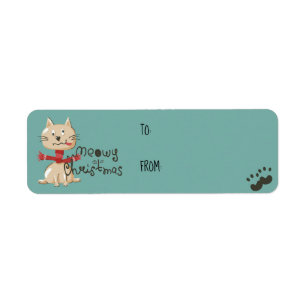 Funny Cat Christmas Gift Sticker Sheet