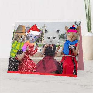 FUNNY CAT CHRISTMAS GREETING CARD FOR BEST FRIEND