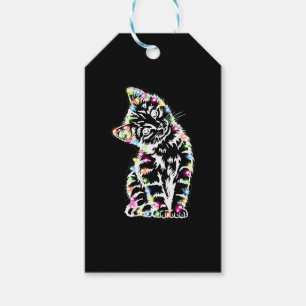Funny Cat Christmas Lights Cat Lover Cat Christmas Gift Tags
