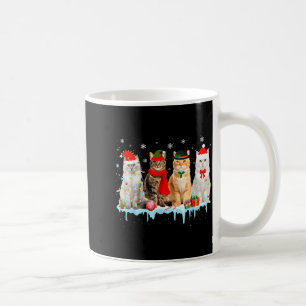 Funny Cat Christmas Lights Reindeer Santa Xmas Kit Coffee Mug