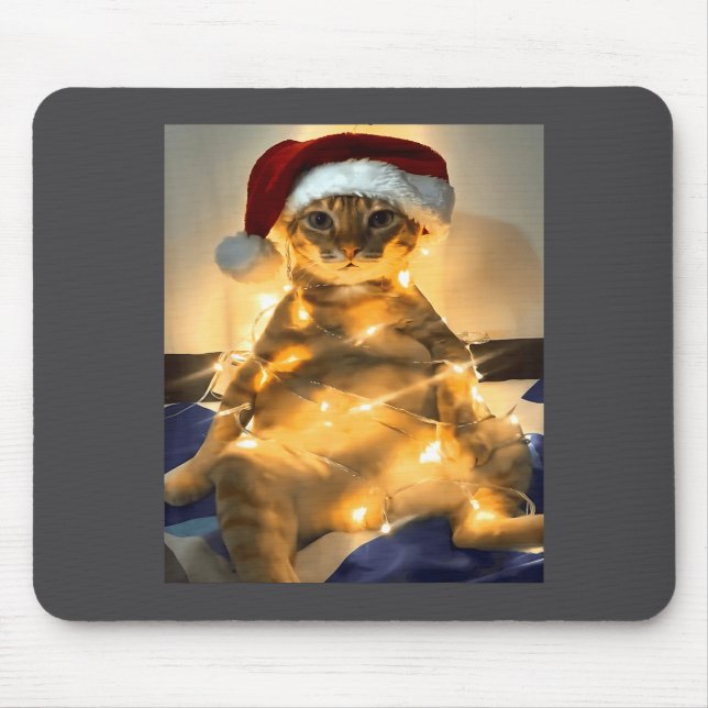 Funny Cat Christmas Meme Shirt Cute Holiday Meme C Mouse Pad (Front)