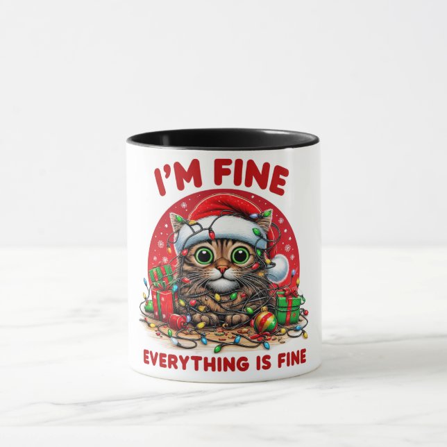Funny Cat Christmas Mug (Center)