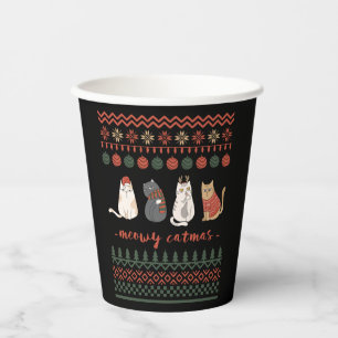 Funny Cat Christmas Pun - Cat Christmas Paper Cups