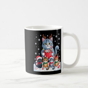Funny Cat Christmas Shirt Holiday Santa Design Coffee Mug