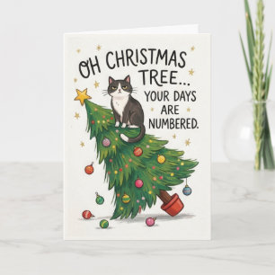 Funny Cat Christmas Tree – Days Are Numbered Card