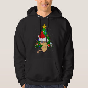 Funny Cat Christmas Tree - Xmas Santa Claus Cat Xm Hoodie