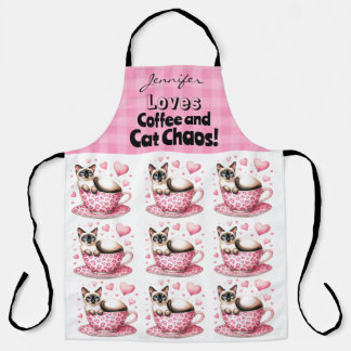 Funny Cat Coffee All-Over Print Apron