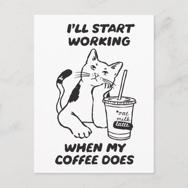 Funny Cat Coffee Lover Card (Front)
