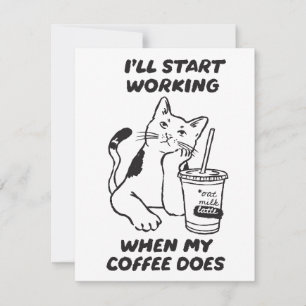 Funny Cat Coffee Lover Card