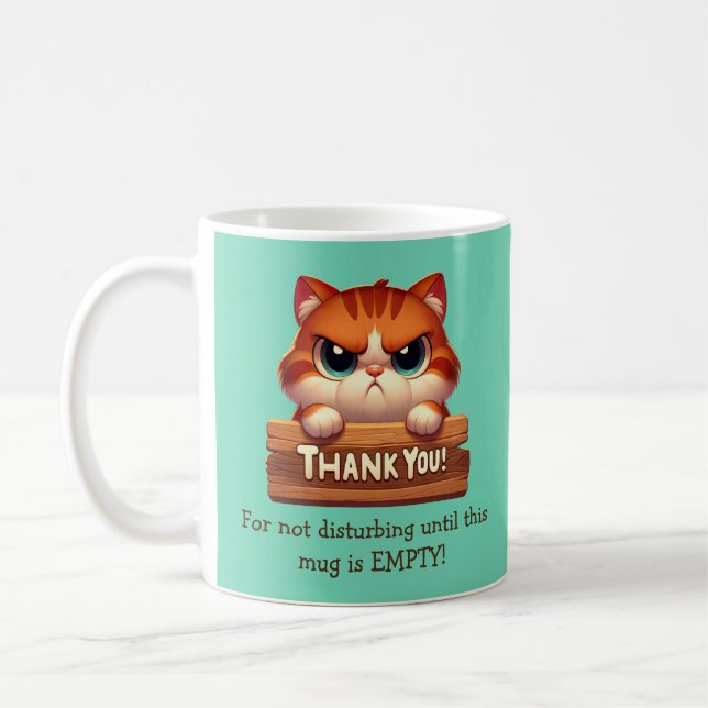Funny Cat Coffee Mug - Customizable (Left)