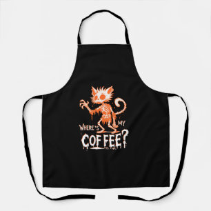 Funny Cat Coffee Where's My Coffee_ Hilarious Hall Apron