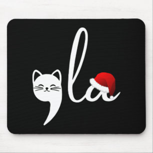 Funny Cat Comma La Kamala Harris Christmas Santa H Mouse Pad