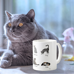 Funny Cat Commands Illustrated Training Chart Coffee Mug