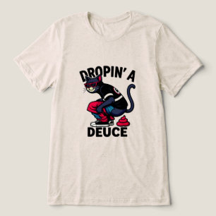 Funny cat crapping Tri-Blend shirt