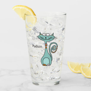 Funny Cat custom name pint glass