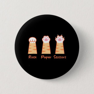 Funny Cat Cute Rock Paper Scissors Cat Paws 2 Inch Round Button