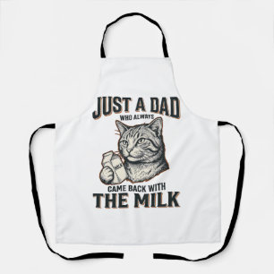 Funny Cat Dad Came Back With The Milk Vintage Shir Apron