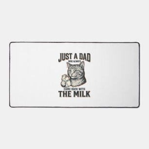 Funny Cat Dad Came Back With The Milk Vintage Shir Desk Mat