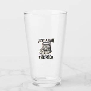 Funny Cat Dad Came Back With The Milk Vintage Shir Glass