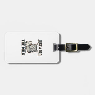 Funny Cat Dad Came Back With The Milk Vintage Shir Luggage Tag