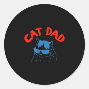 Funny Cat Dad Club 2 Sided Life Is Better With Cat Classic Round Sticker