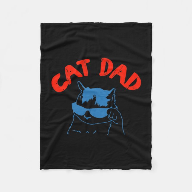Funny Cat Dad Club 2 Sided Life Is Better With Cat Fleece Blanket (Front)