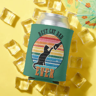 Funny Cat Dad Father Custom Name Gift Can Cooler