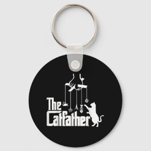Funny Cat Dad Life The Catfather Fathers Day Mens Keychain