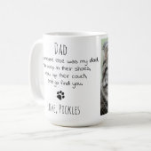Funny Cat Dad Personalized Pet Photo Coffee Mug (Front Left)