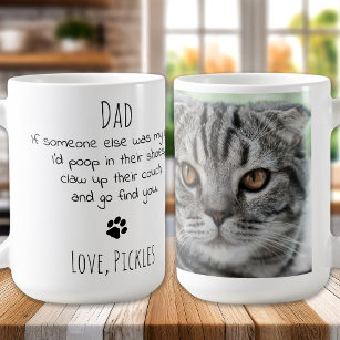 Funny Cat Dad Personalized Pet Photo Coffee Mug