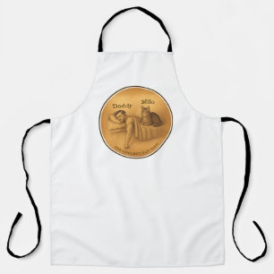 Funny Cat Dad Sleeping Illustration Apron
