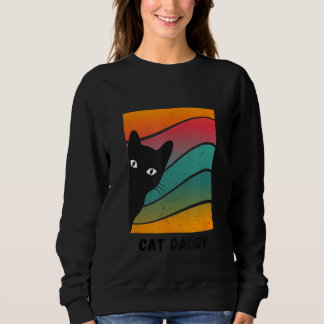 Funny Cat Daddy, Dad with peeking Cat, Vintage Cat Sweatshirt