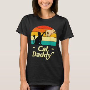 Funny Cat Daddy Vintage Cat Lover Cat Dad Fathers T-Shirt