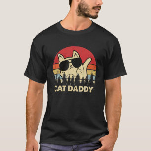 Funny Cat Daddy Vintage Eighties Style Cat Retro D T-Shirt
