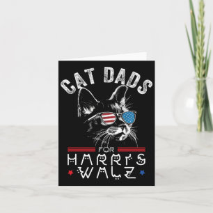 Funny Cat Dads For Harris Waltz 2024 Usa Flag Card