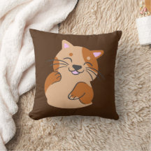 “Funny Cat Design” Throw Pillow