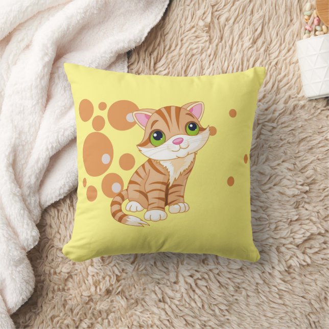 “Funny Cat Design”  Throw Pillow (Blanket)