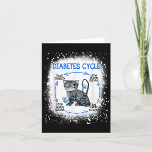 Funny Cat Diabetes Cycle Insulin Diabetes Awarenes Card