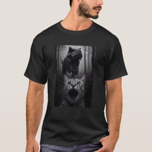 Funny Cat Dinosaur Trex Animal Lover Selfie Mom Da T-Shirt