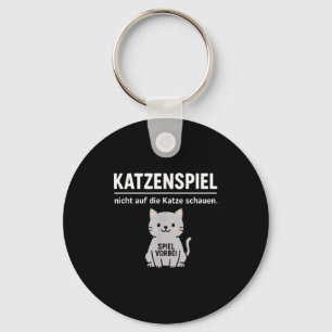 Funny Cat Dont Look Game Over Animal Lover Mom Dad Keychain