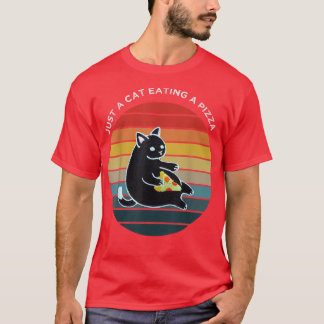 Funny cat eating a Pepperoni Slice , cat love pizz T-Shirt
