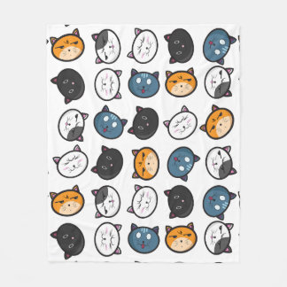Funny Cat Emoji Fleece Blanket