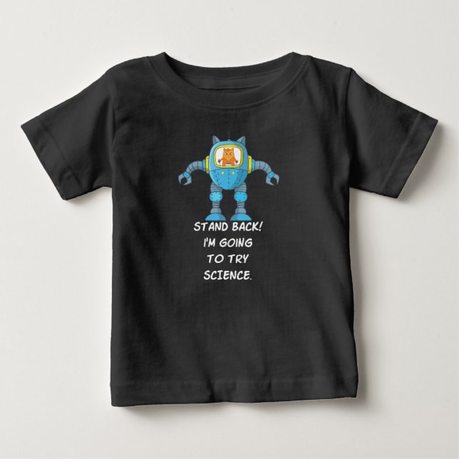 Funny Cat Engineering Scientist Robot Science Baby T-Shirt (Front)