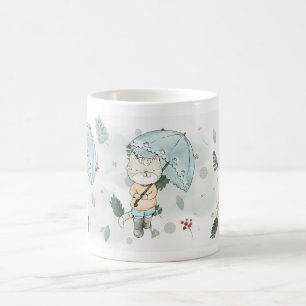Funny Cat Enjoying Summer Days - Cute Animal Art Coffee Mug