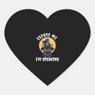 Funny Cat Excuse Me I'm speaking Kamala Harris 47  Heart Sticker
