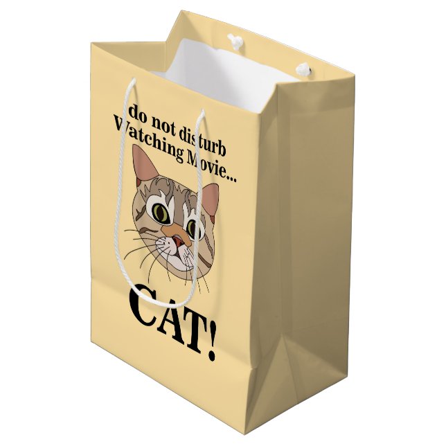 Funny Cat Face  Medium Gift Bag (Front Angled)