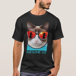 Funny Cat Face With Funky Glasses T-Shirt