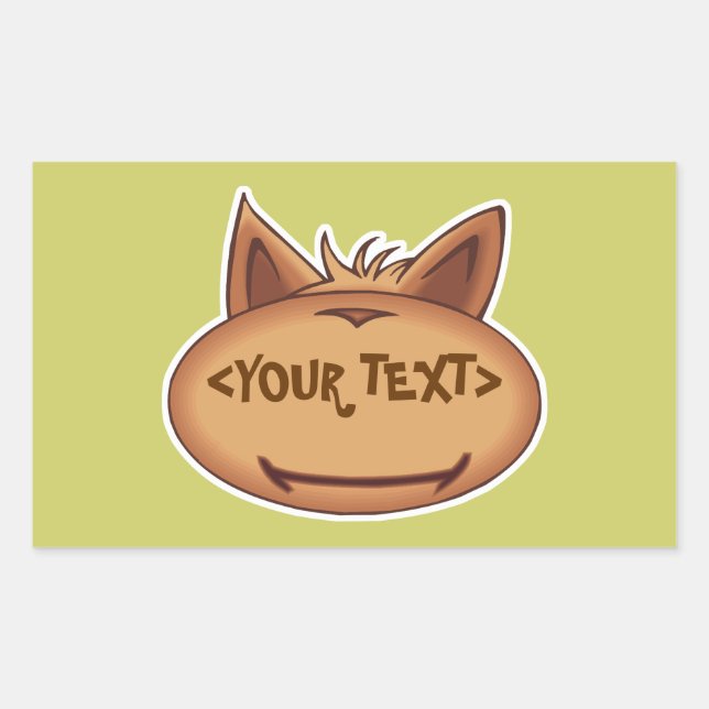 Funny Cat Face, <YOUR TEXT> Sticker (Front)