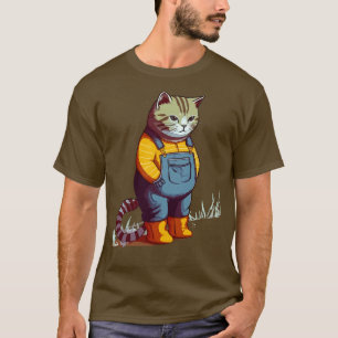 Funny Cat Farmer Meme Cowgirl Cowboy Country T-Shirt