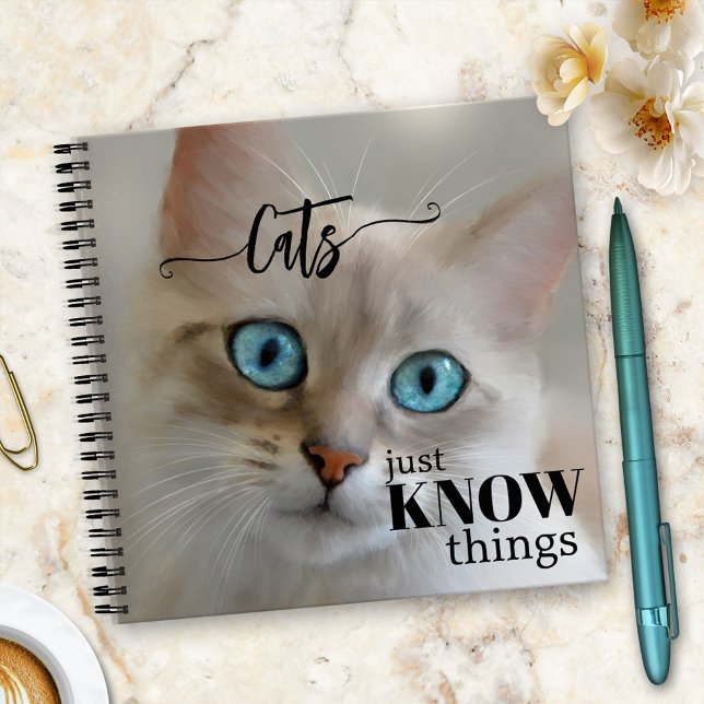 Funny Cat Fine Art Wisdom Notebook (A funny notebook featuring a painting of a cute kitty - funny cat gift)